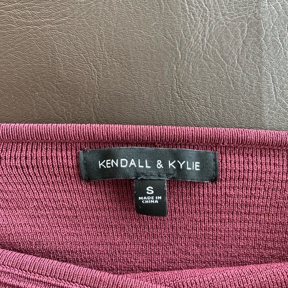 Maroon Kendall & Kylie Strapless Crop Top - Picture 3 of 3